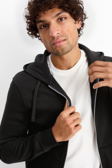 Men - Zip-through hoodie - black
