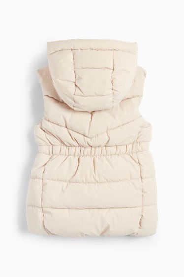 Enfants filles - Doudoune sans manches à capuche - déperlante - beige clair