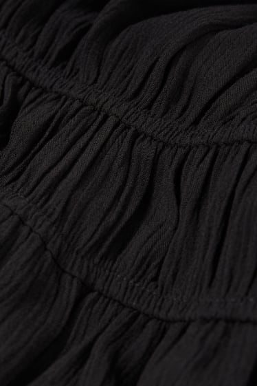 Damen - Viskose-Carmen-Kleid - schwarz