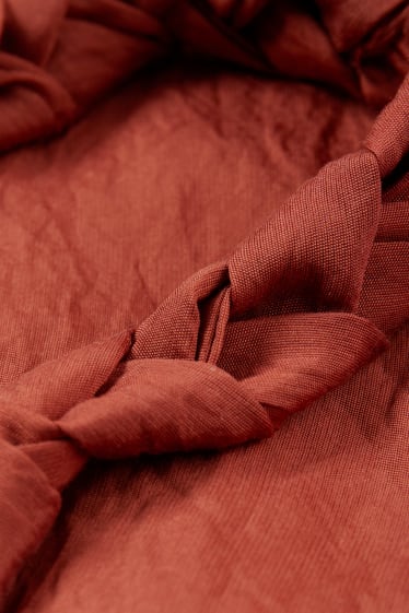 Femmes - Robe évasée à col V - marron foncé
