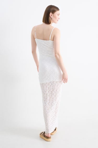 Damen - Spitzenkleid - weiß