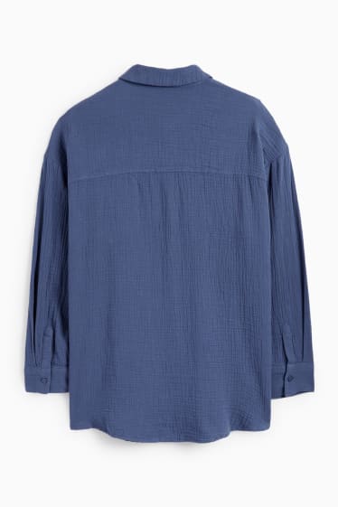 Damen - Musselin-Bluse - dunkelblau