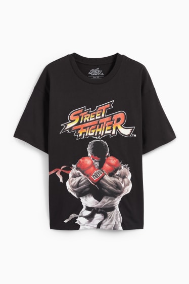 Kinder Jungen - Street Fighter - Kurzarmshirt - schwarz
