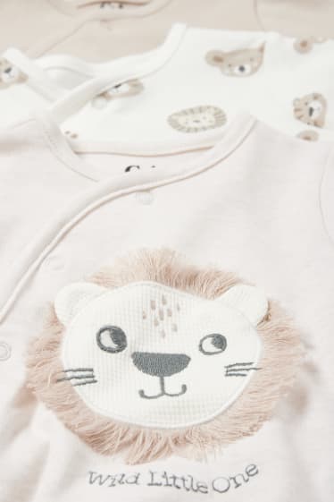 Unisexe - Lot de 3 - animaux sauvages - pyjamas pour bébé - beige
