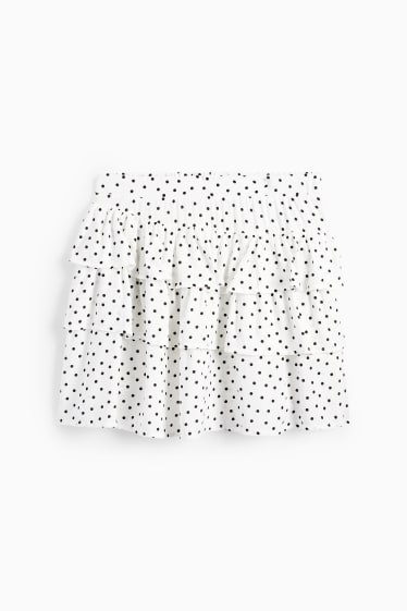 Femmes - Mini-jupe - à pois - blanc