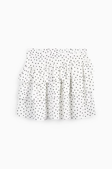 Femmes - Mini-jupe - à pois - blanc