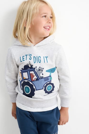 Kinder Jungen - Multipack 2er - Traktor - Hoodie und Sweatshirt - grau / gelb