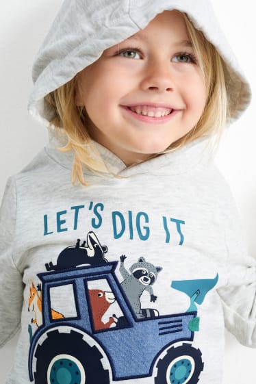 Kinder Jungen - Multipack 2er - Traktor - Hoodie und Sweatshirt - grau / gelb