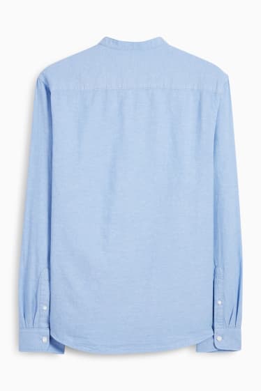 Herren - Hemd -  Regular Fit - Stehkragen - hellblau