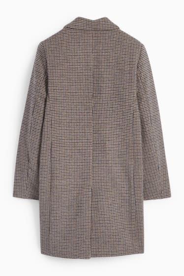 Femmes - Manteau - à carreaux - marron