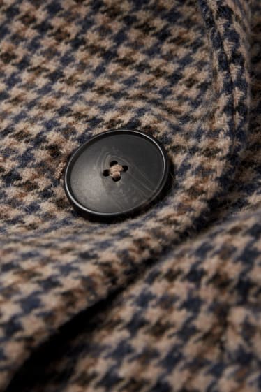 Femmes - Manteau - à carreaux - marron