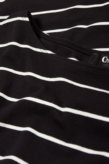 Donna - Maglia a maniche lunghe - a righe - nero