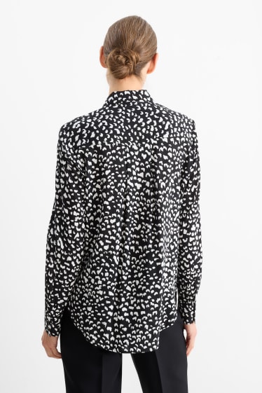 Dames - Blouse - met patroon - zwart