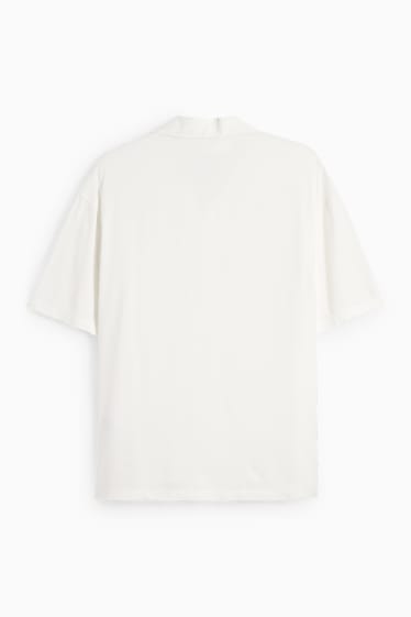 Heren - Overhemd - relaxed fit - reverskraag - crème wit
