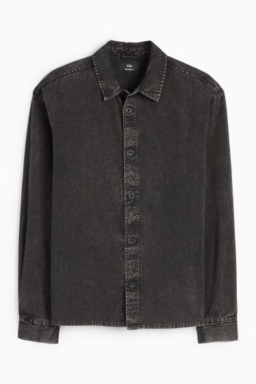 Herren - Jeanshemd - Relaxed Fit - Kent - schwarz