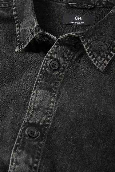 Herren - Jeanshemd - Relaxed Fit - Kent - schwarz