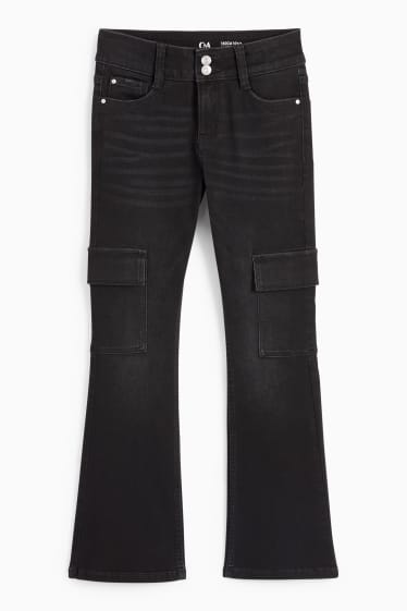 Niños: niñas - Flared jeans - LYCRA® - negro