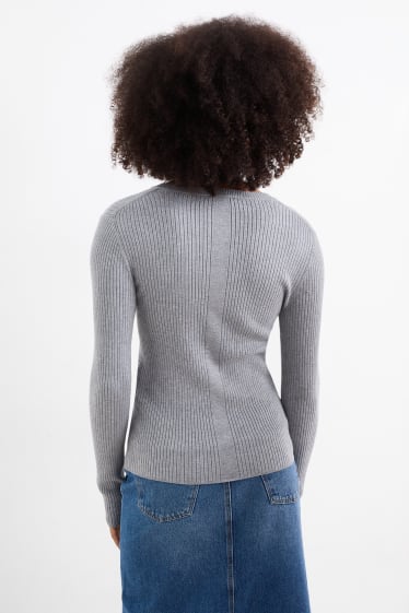 Damen - Strickjacke - grau