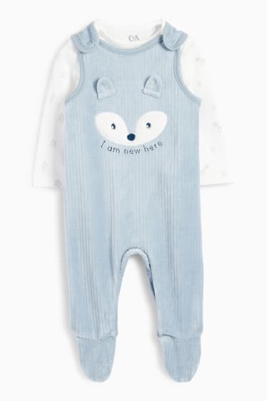 Bébés garçons - Renard - ensemble avec grenouillère - 2 pièces - bleu