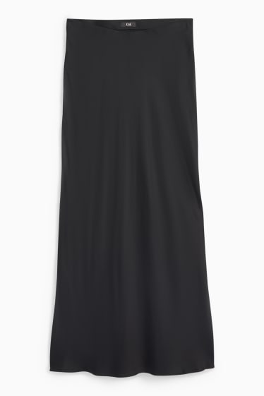 Women - Satin skirt - black