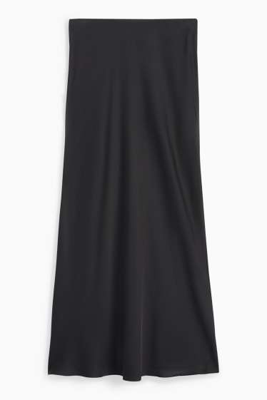 Women - Satin skirt - black