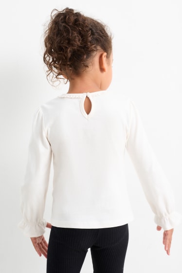 Copii - Fete - Fundă - tricou cu mânecă lungă - alb-crem