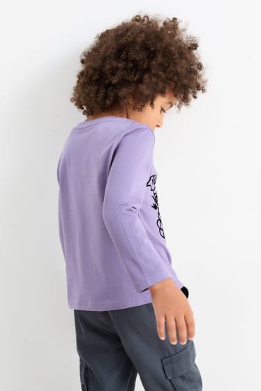 Kinder Jungen - Drachen - Langarmshirt - violett