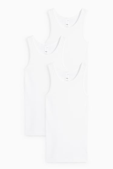 Kinderen: meisjes - Set van 3 - singlet - wit