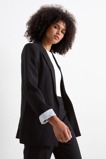 Femmes - Blazer long - relaxed fit - noir