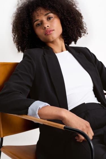 Femmes - Blazer long - relaxed fit - noir