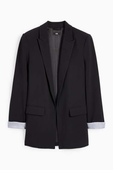 Femmes - Blazer long - relaxed fit - noir