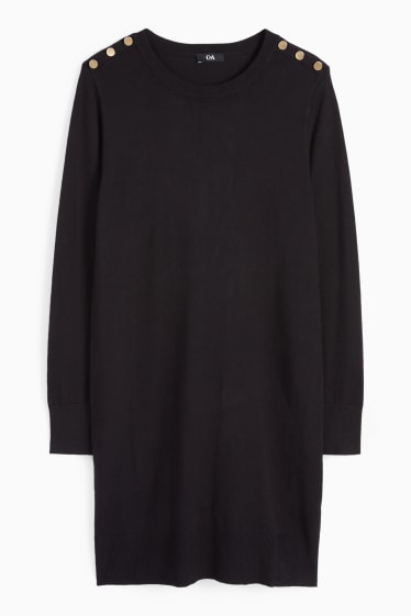 Damen - Strickkleid - schwarz
