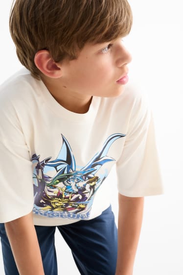 Kinder Jungen - Yu-Gi-Oh! - Kurzarmshirt - cremeweiß