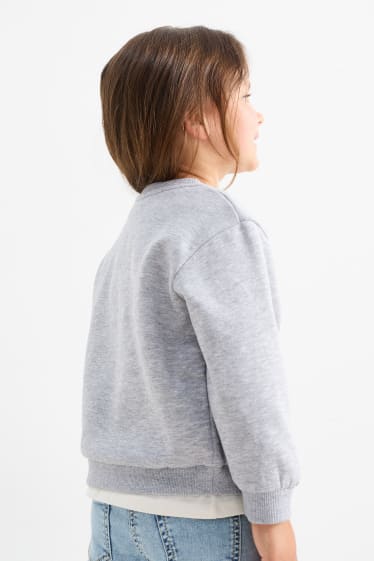 Bambine - Confezione da 2 - farfalla e fiori - felpa - grigio chiaro melange