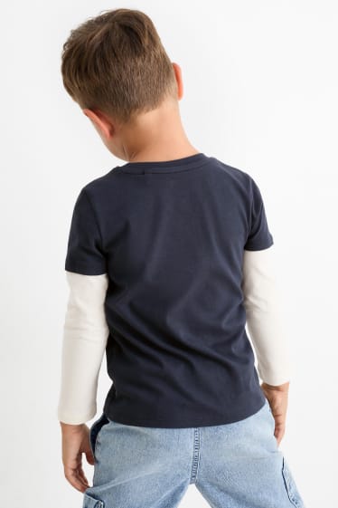 Bambini - Skate - maglia a maniche lunghe - effetto 2 in 1 - blu scuro