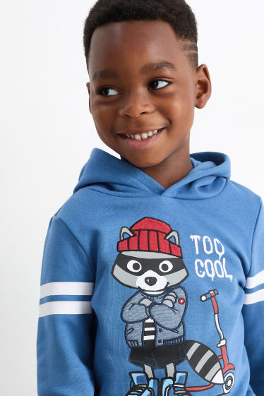 Kinder Jungen - Waschbär - Hoodie - blau