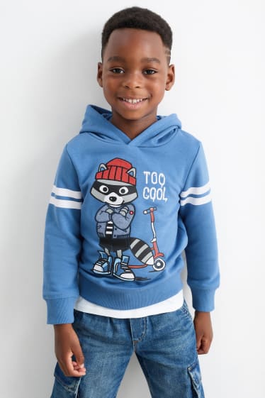 Kinder Jungen - Waschbär - Hoodie - blau