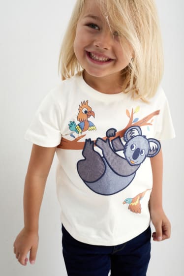 Children Boys - Multipack of 2 - koala and crocodile - short sleeve T-shirt - white