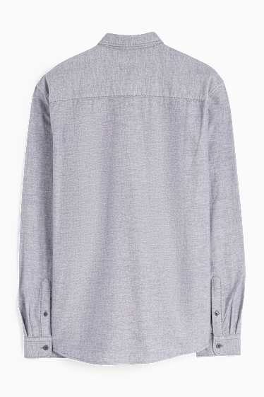 Herren - Hemd - Regular Fit - Button-down - grau