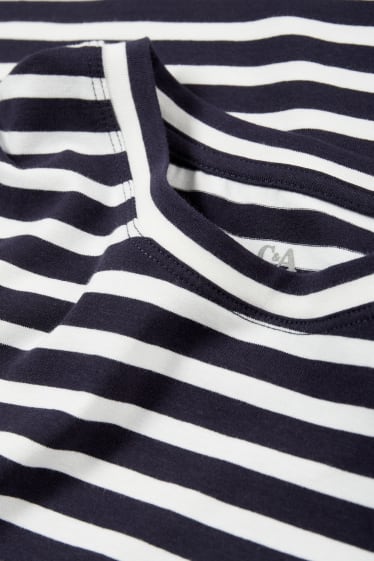 Donna - Maglia a maniche lunghe basic - a righe - blu scuro