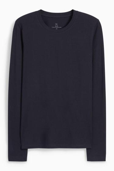 Donna - Maglia a maniche lunghe basic - blu scuro