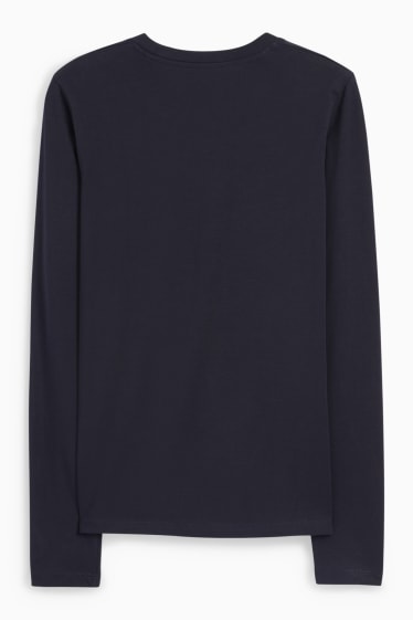 Donna - Maglia a maniche lunghe basic - blu scuro