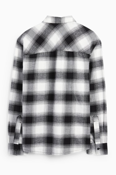 Men - Shirt - regular fit - kent collar - check - black