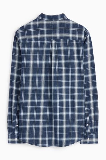 Herren - Hemd - Regular Fit - Button-down - kariert - dunkelblau