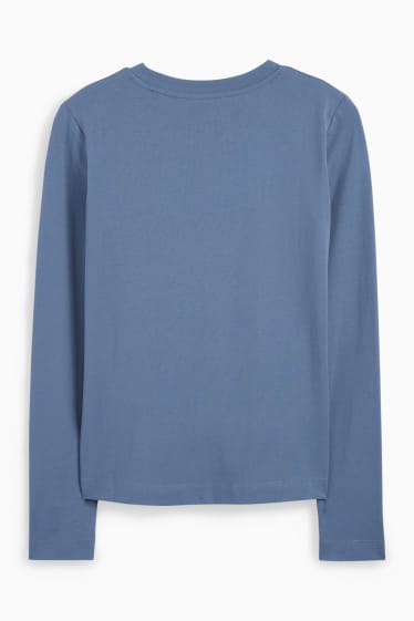 Damen - Basic-Langarmshirt - dunkelblau