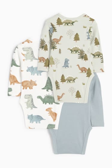 Baby Buben - Multipack 3er - Dino - Baby-Body - mintgrün