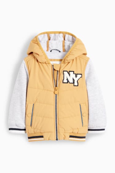 Baby Jungen - Baby-Collegejacke mit Kapuze - gelb
