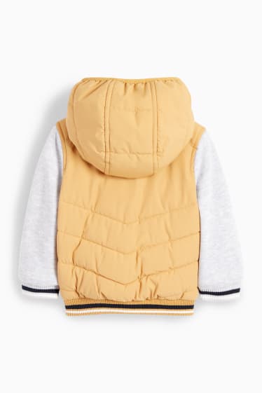 Baby Jungen - Baby-Collegejacke mit Kapuze - gelb