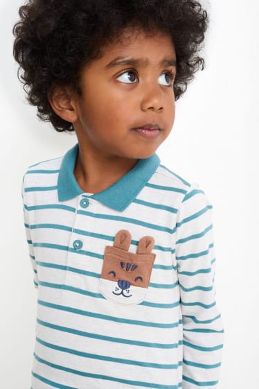 Bambini - Tigre - polo - a righe - grigio chiaro melange