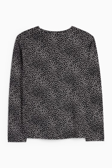 Dona - Samarreta de màniga llarga - de piquets - negre